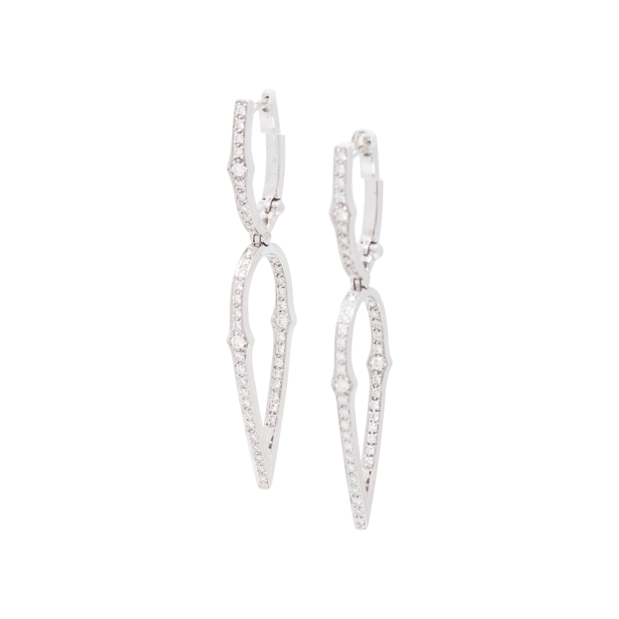 STEVEN WEBSTER, WHITE GOLD AND DIAMOND EARRINGS
