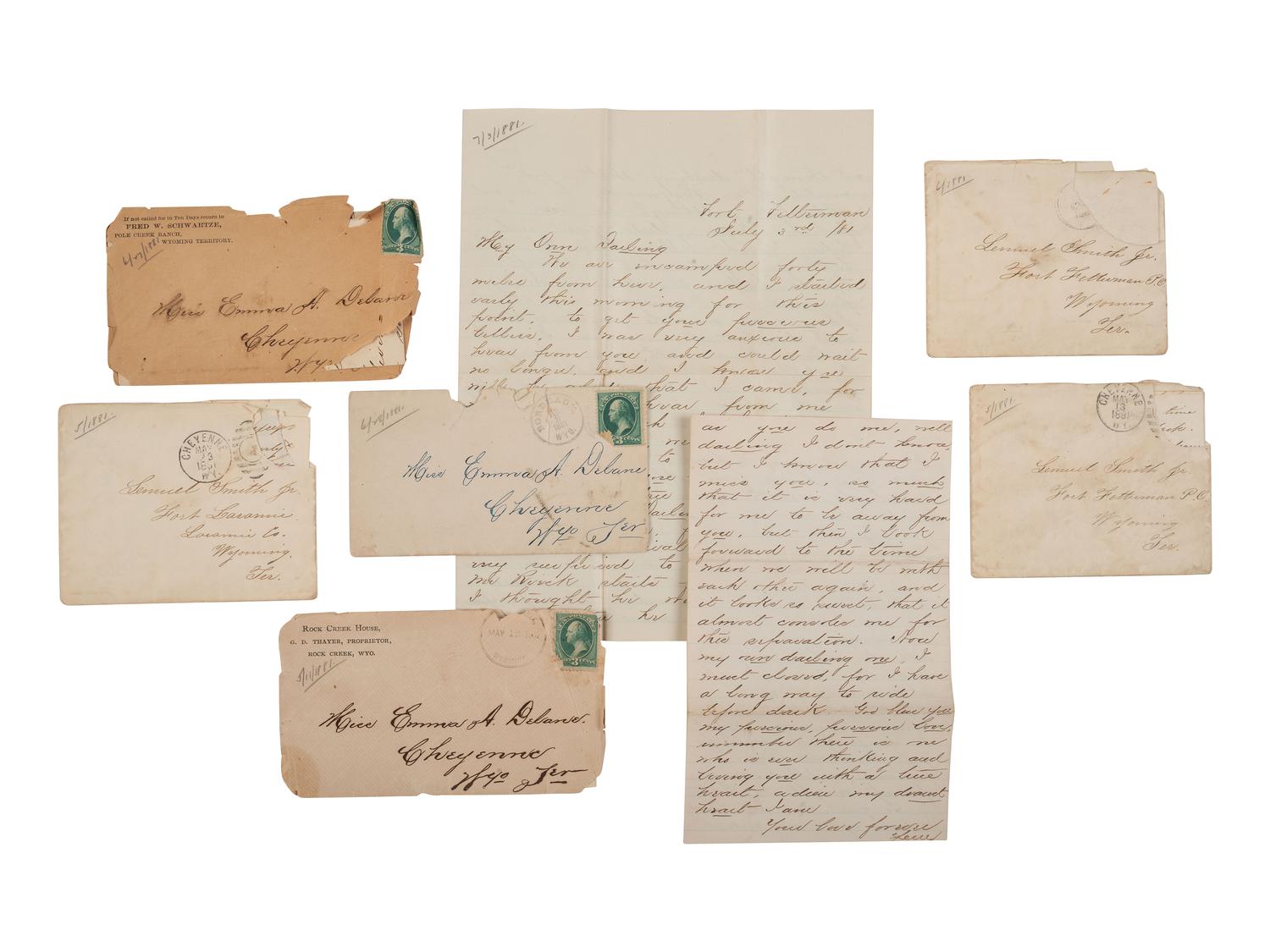 [WYOMING TERRITORY]. Letter archive of Wyoming Stock Growers Association member Lemuel C. Smith, Jr. (1857-1930) including descriptions of Cheyenne and the Wyoming cattle industry, ca 1866-1928.