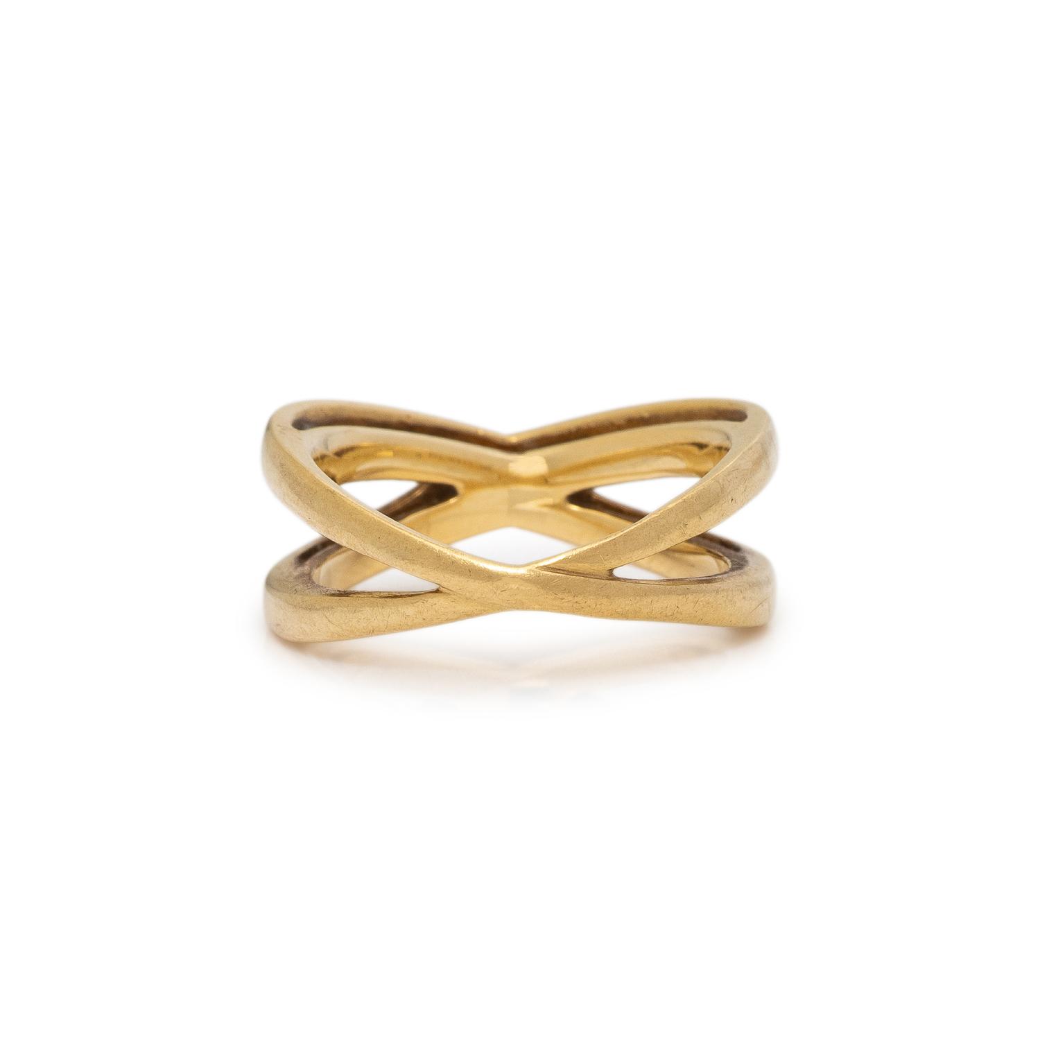 TIFFANY & CO., YELLOW GOLD 'INFINITY DOUBLE CROSSOVER' RING