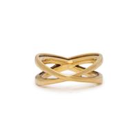 TIFFANY & CO., YELLOW GOLD 'INFINITY DOUBLE CROSSOVER' RING