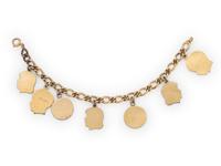 YELLOW GOLD BRACELET AND GOLD-FILLED CHARMS