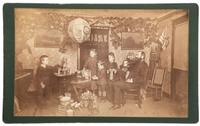[HARRISON, Benjamin]. Two large format albumen photographs showing Benjamin Harrison campaign lanterns.