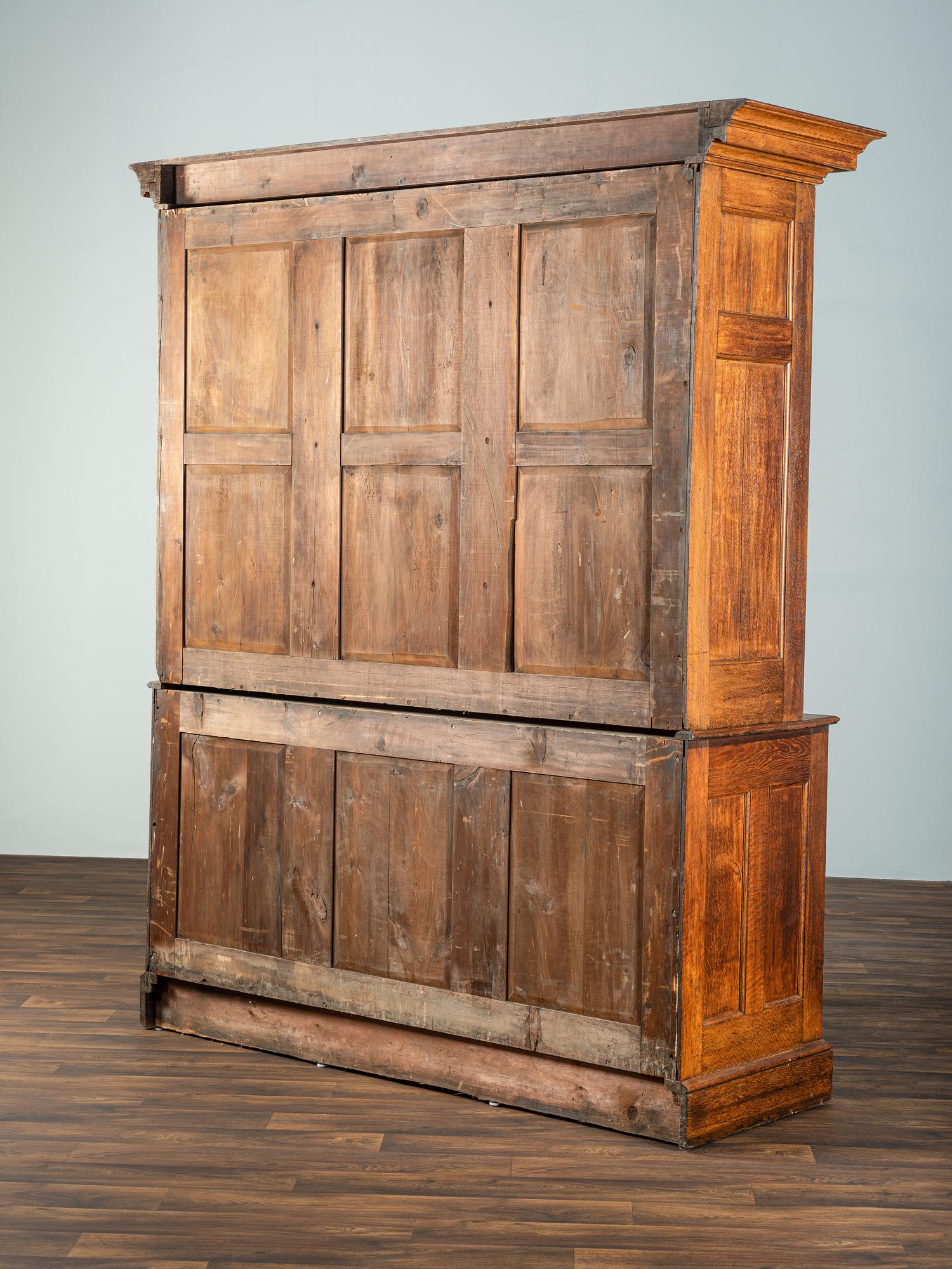 A Country Brass Mounted Oak Lawyer's Bookcase