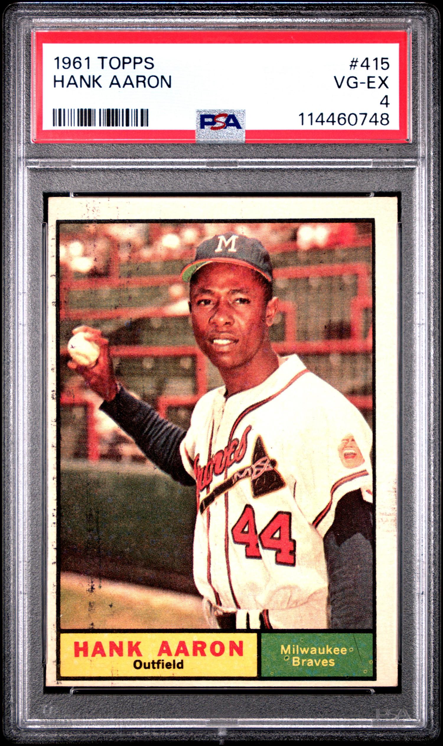 A 1961 Topps Hank Aaron Baseball Card No. 415 (PSA 4 VG-EX)