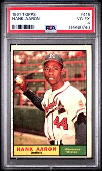 A 1961 Topps Hank Aaron Baseball Card No. 415 (PSA 4 VG-EX)