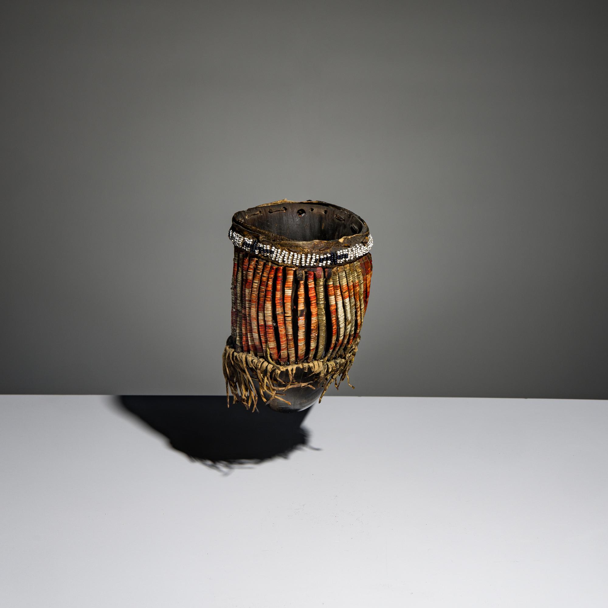 Sioux Quilled and Beaded Buffalo Horn Cup