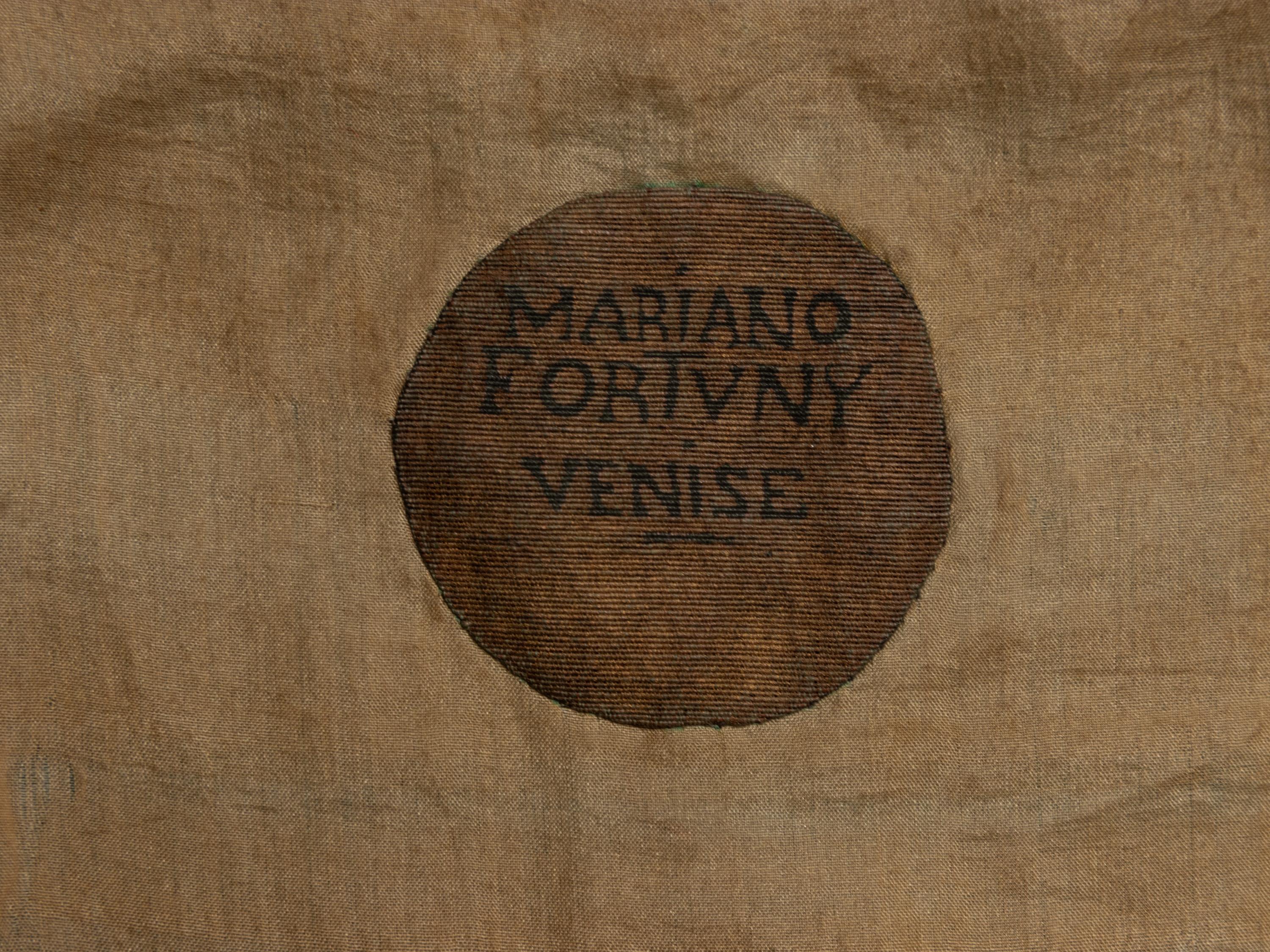 Mariano Fortuny, Stenciled Velvet & Pleated Silk Dress