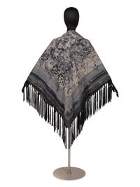 Loro Piana Lambskin Leather Trimmed Cashmere Shawl