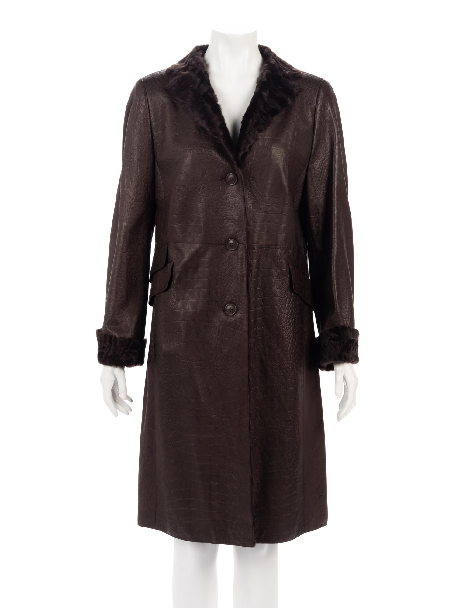 Akris Lambskin Leather Jacket Trimmed with Goat Fur