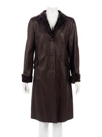 Akris Lambskin Leather Jacket Trimmed with Goat Fur