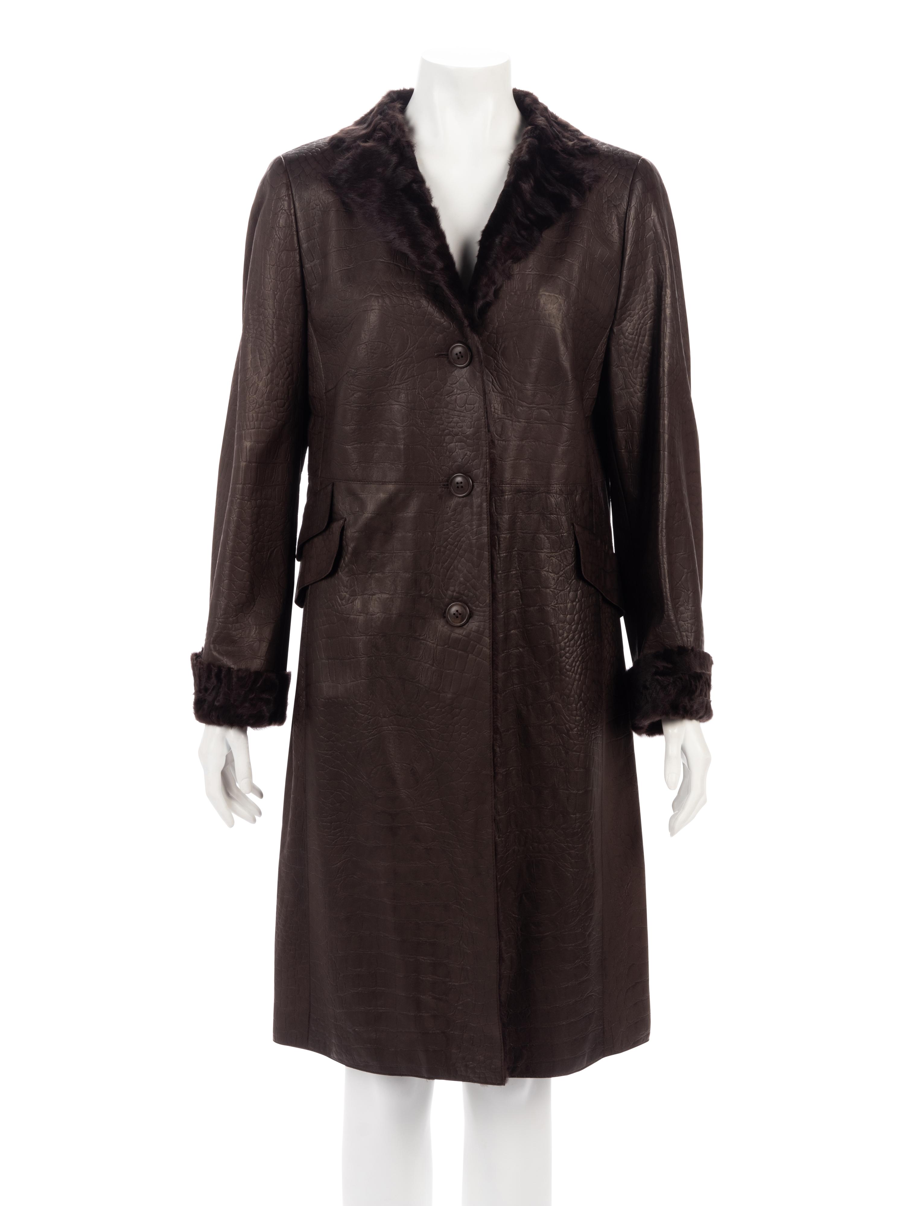 Akris Lambskin Leather Jacket Trimmed with Goat Fur