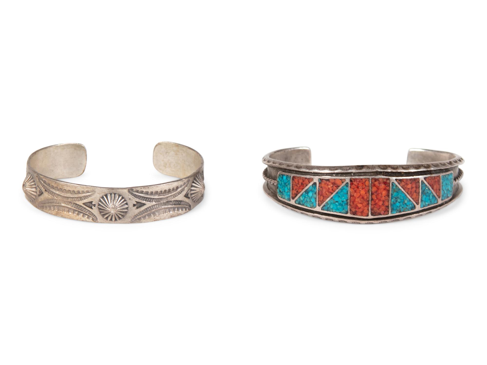 Navajo and Zuni Silver Cuff Bracelets