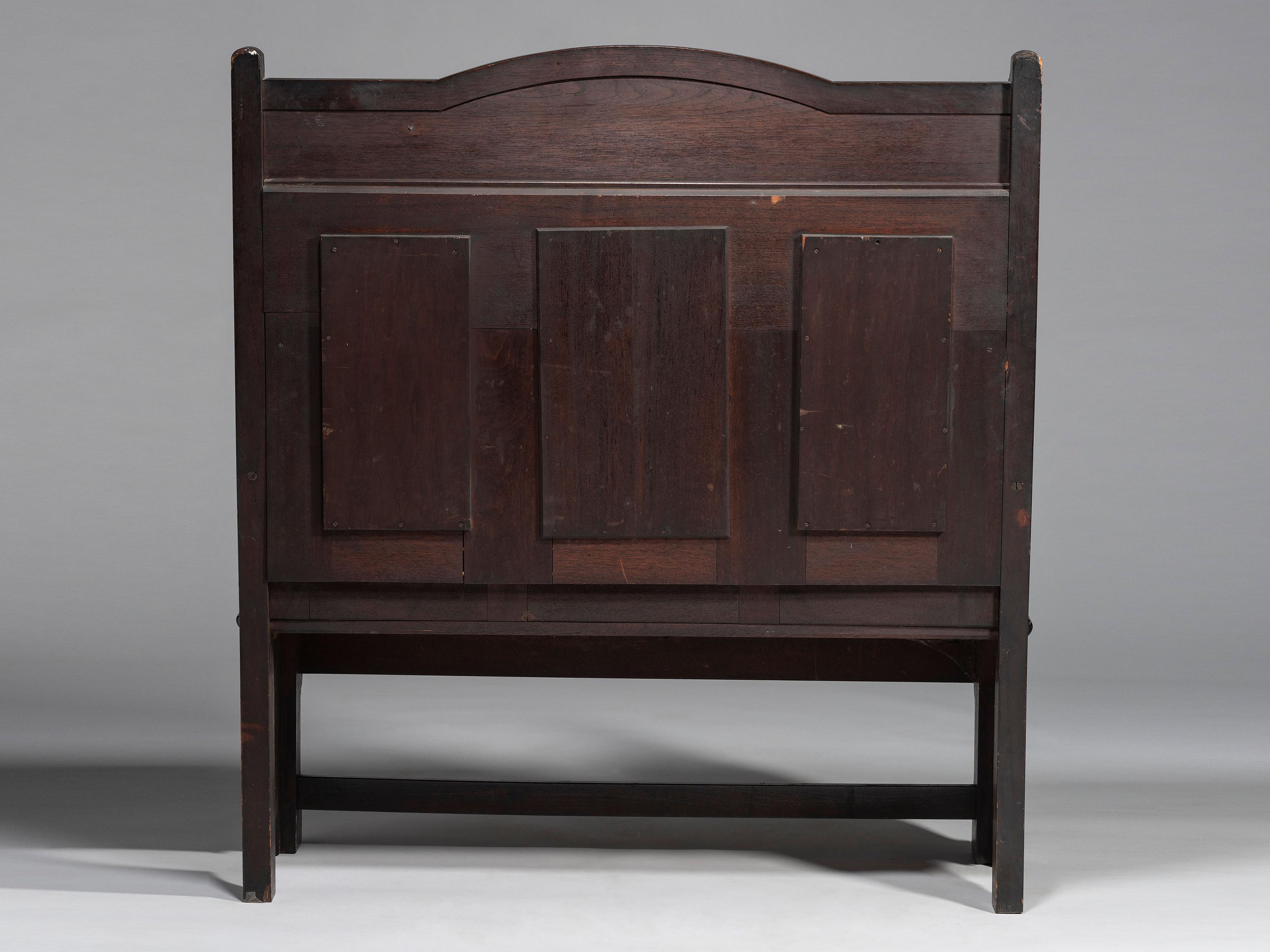 Cincinnati Art-Carved Bench with Inset Painted Panels, 1884