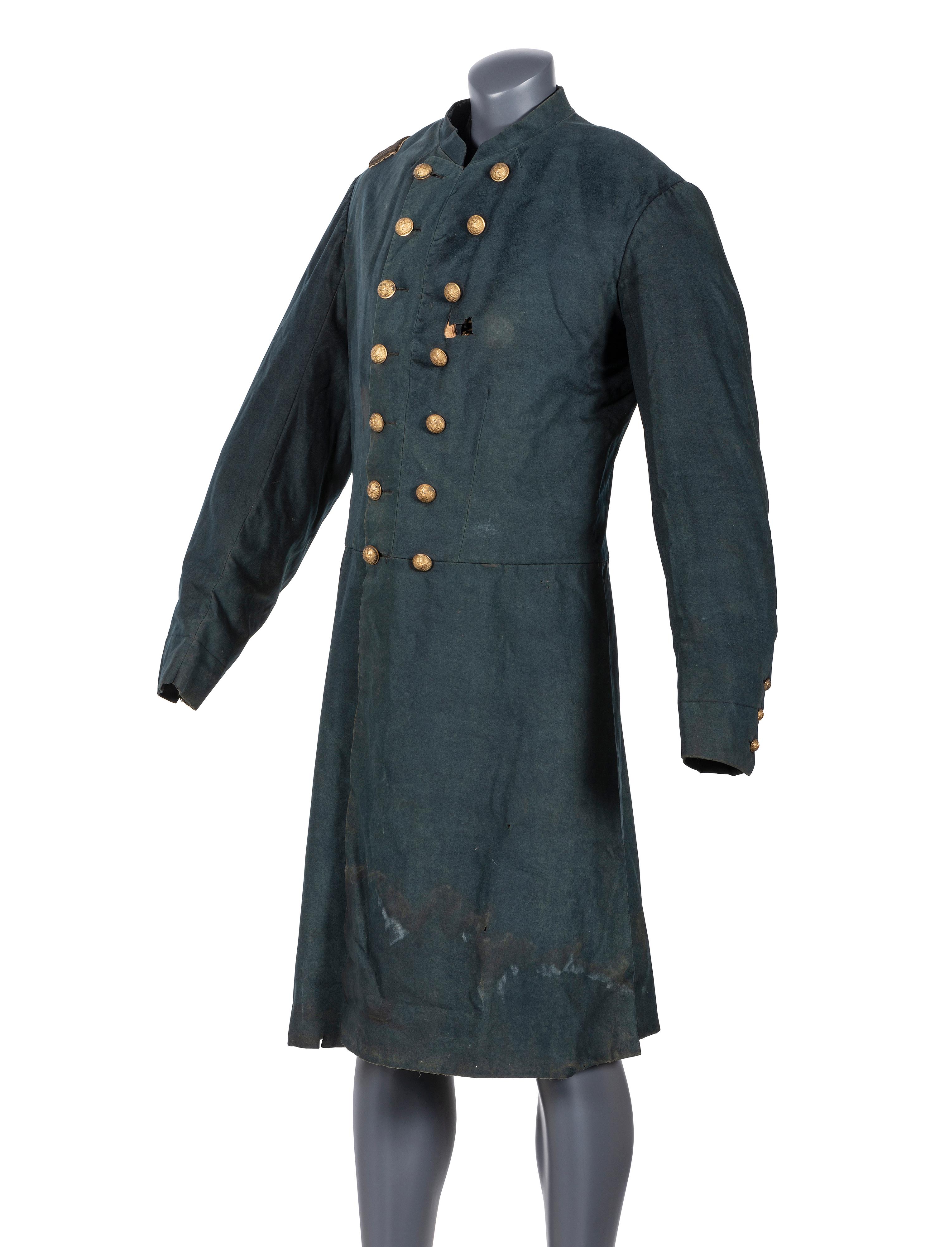 A collection of items identified to Lieutenant Colonel Jonathan Biggs, 123rd Illinois Infantry, “Wilder’s Brigade,” highlighted by bullet-struck frock coat and vest worn during the assault on Selma, Alabama. 2 April 1865.