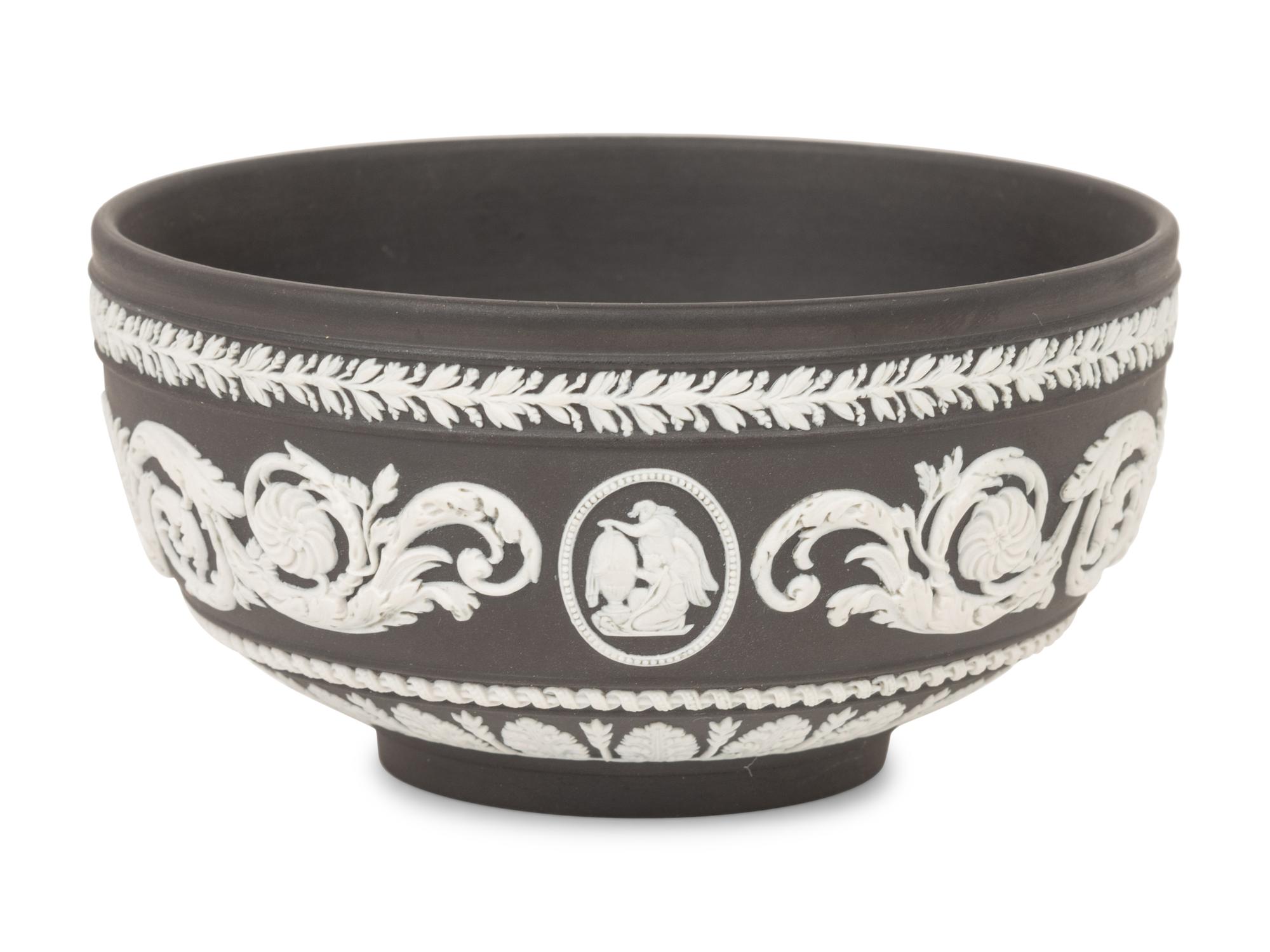 A Wedgwood Jasperware Bowl and a Wedgwood Jasperware Plate After William Hackwood