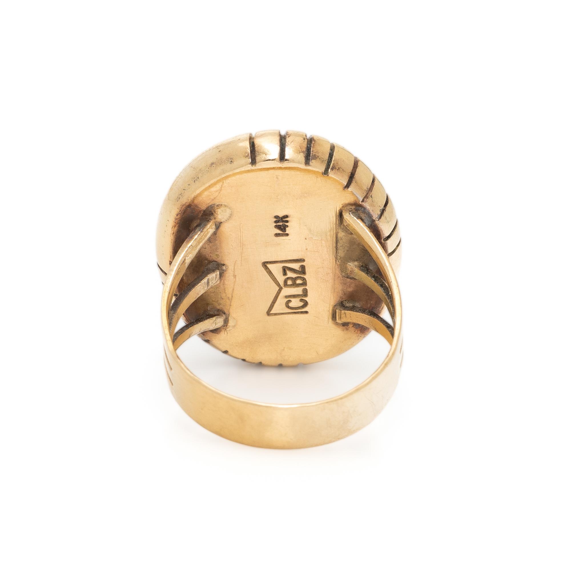 KEWA, LAPIS LAZULI AND YELLOW GOLD RING
