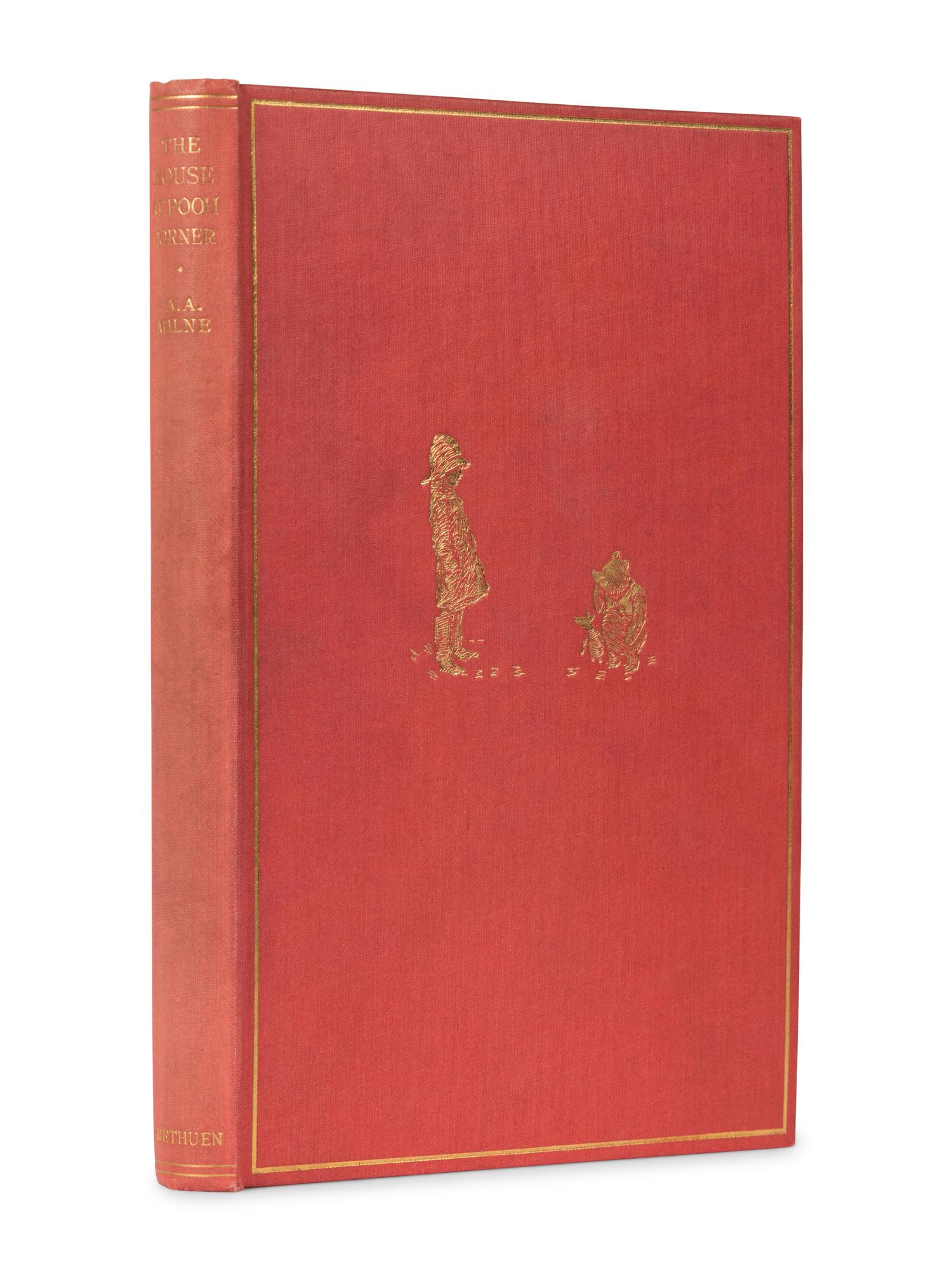 MILNE, Alan Alexander (“A.A. Milne”) (1882-1956). The House at Pooh Corner . Ernest Howard SHEPARD (1879-1976), illustrator. London: Methuen & Co. Ltd., 1928.