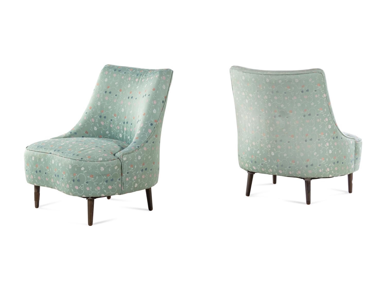 Pair of Tear Drop Chairs, model 5106, Dunbar, USA