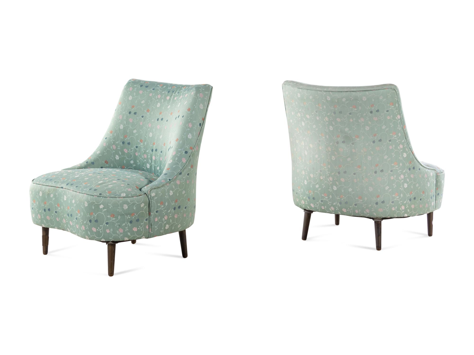 Pair of Tear Drop Chairs, model 5106, Dunbar, USA