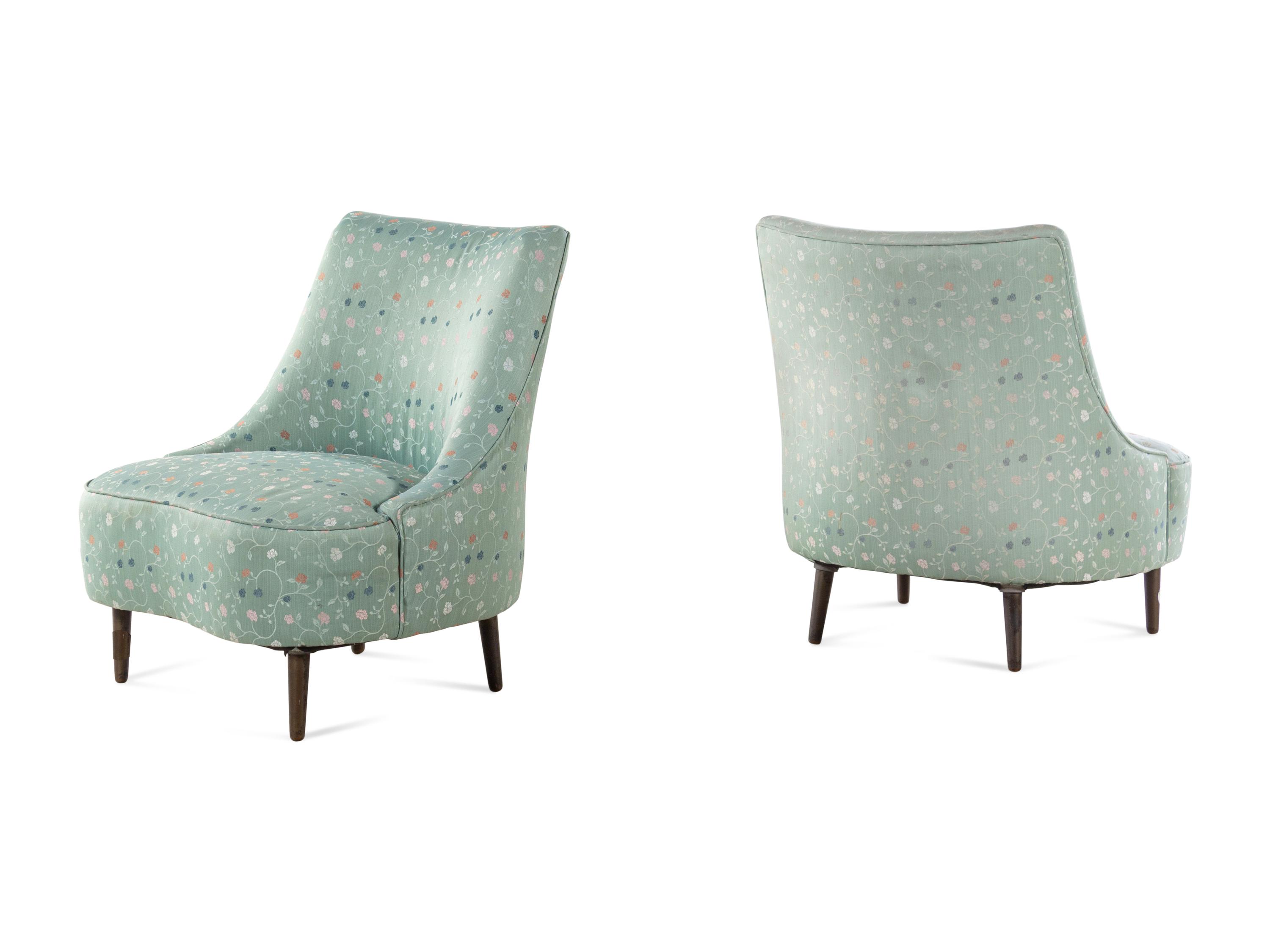 Pair of Tear Drop Chairs, model 5106, Dunbar, USA