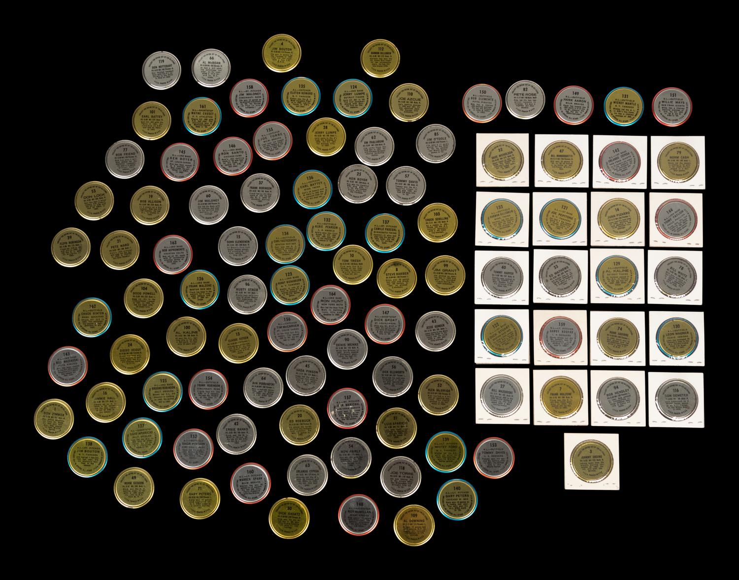 A Group of 102 1964 Topps Baseball Coins Including Mickey Mantle and Multiple Hall of Famers,