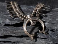 Navajo Silver Squash Blossom Necklace