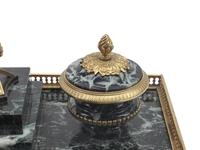 A French Gilt Bronze and Marble Inkwell