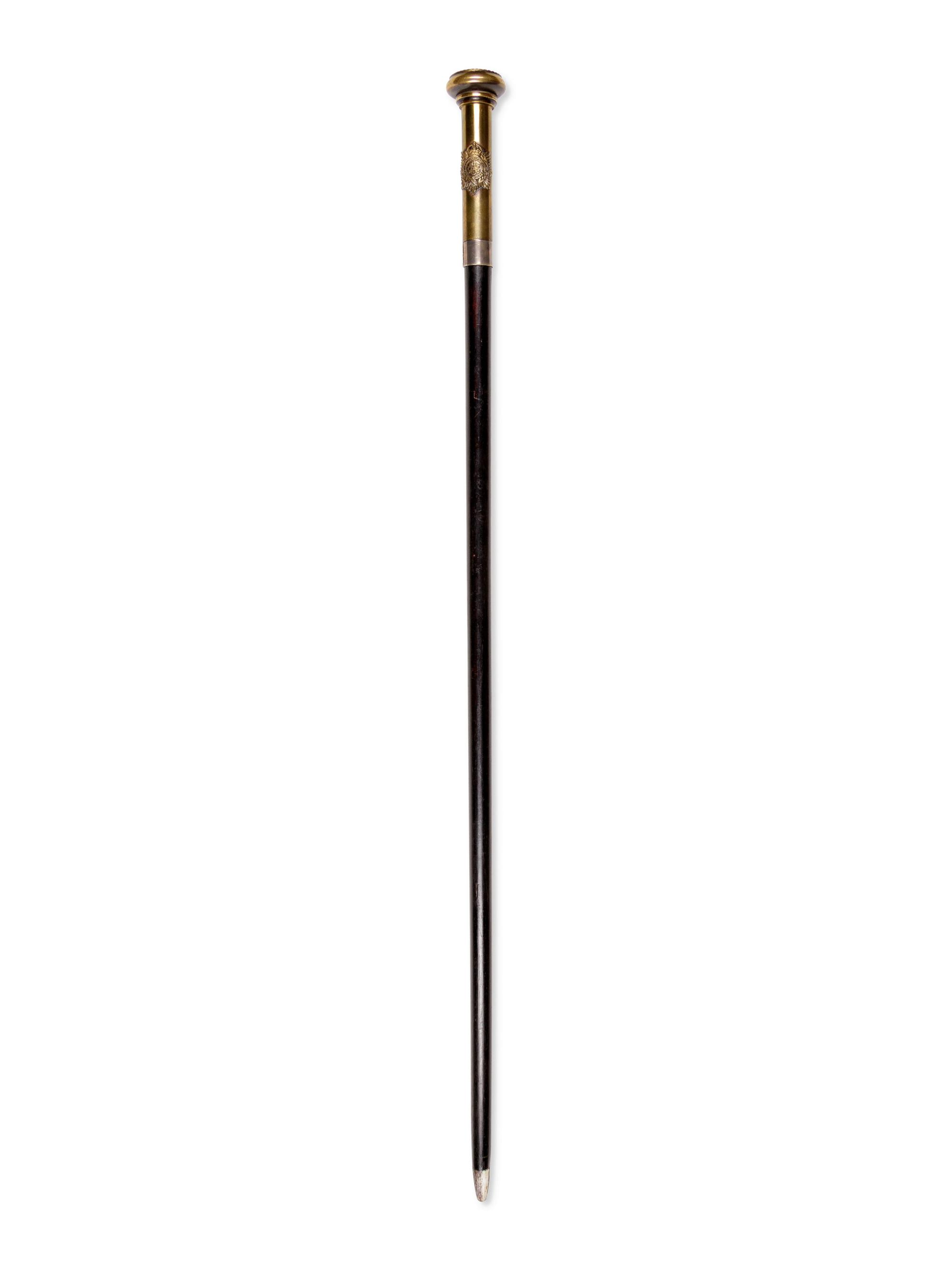 An English Brass Mounted 'Royal Medical Core' Walking Stick