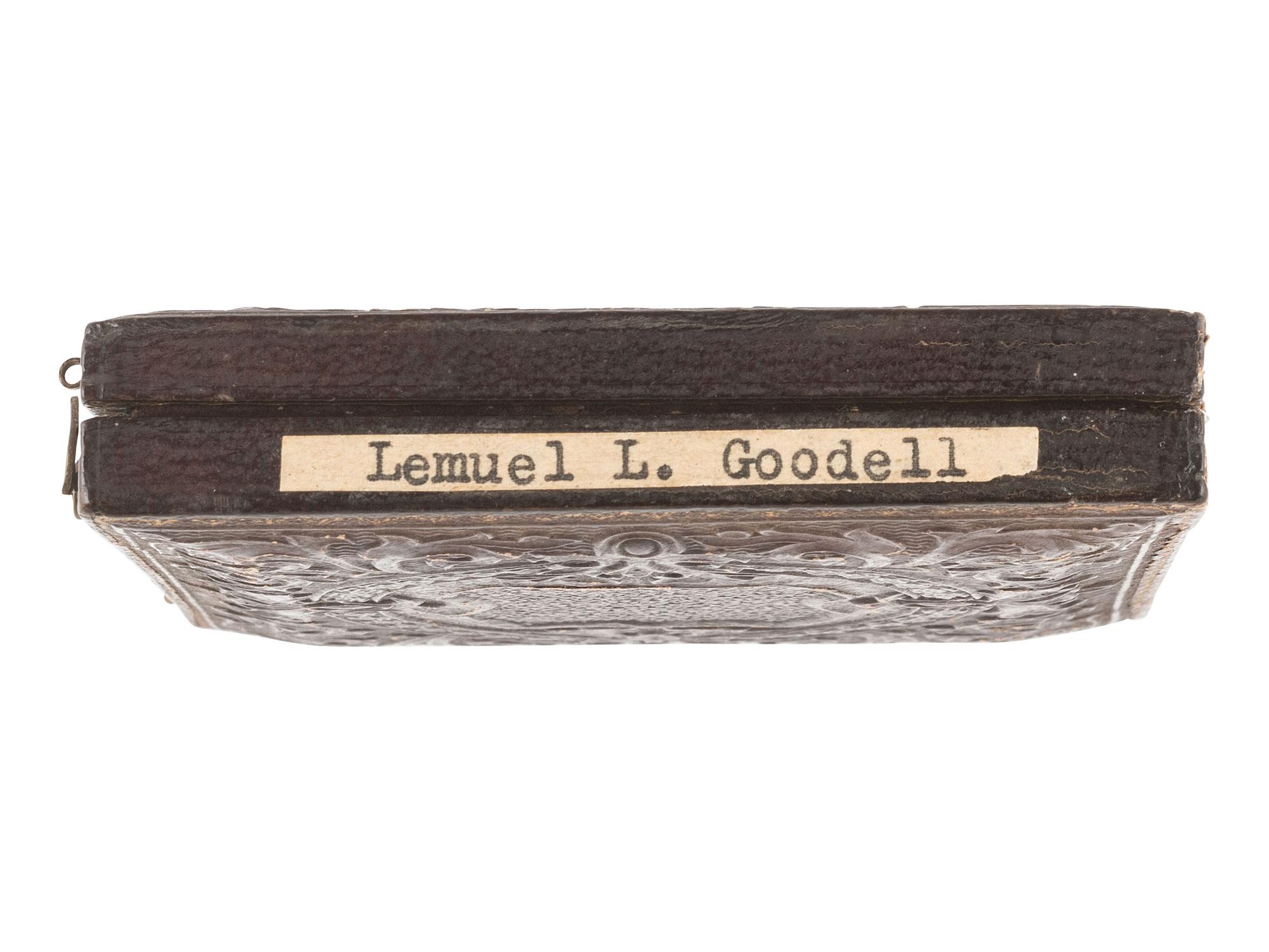 [WESTERN AMERICANA - MINING]. Sixth plate daguerreotype of a possible gold miner identified as Lemuel L. Goodell.