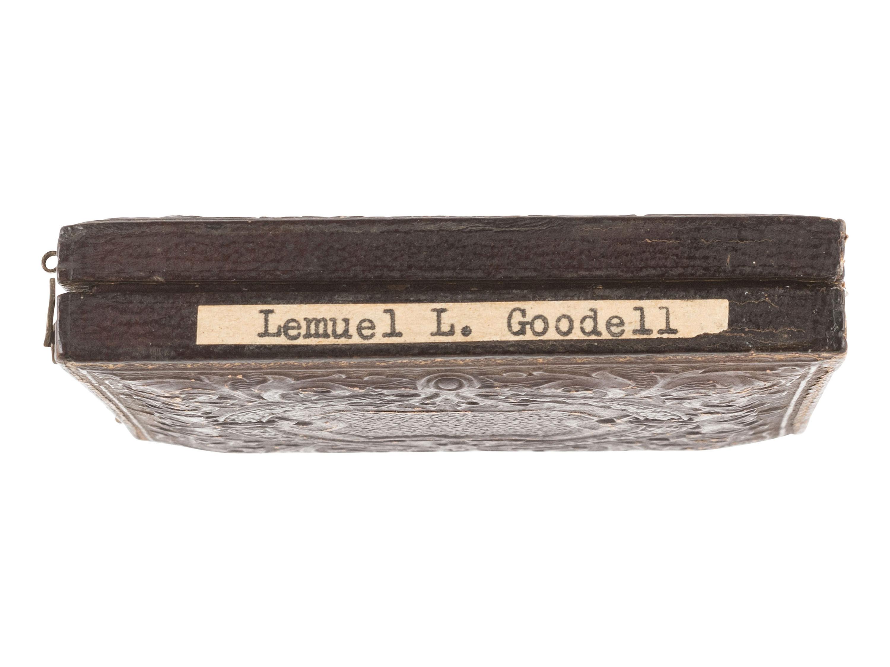 [WESTERN AMERICANA - MINING]. Sixth plate daguerreotype of a possible gold miner identified as Lemuel L. Goodell.