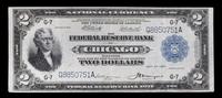 A United States 1914-G $2 Battleship Federal Reserve Bank Note Width 7 3/8 inches.