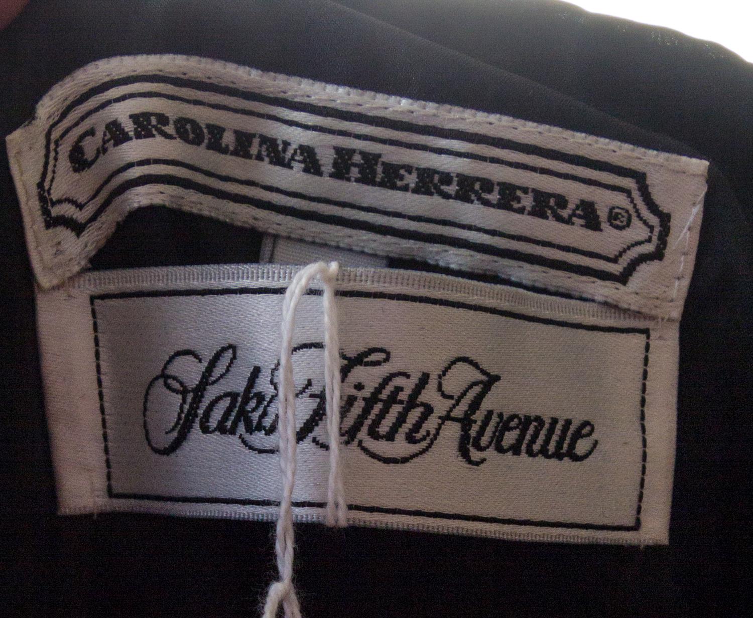 A Carolina Herrera Black Velvet Dress, Size 10.
