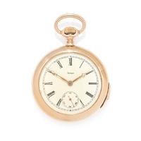 TIFFANY & CO., 14K YELLOW GOLD MINUTE REPEATER OPEN FACE POCKET WATCH
