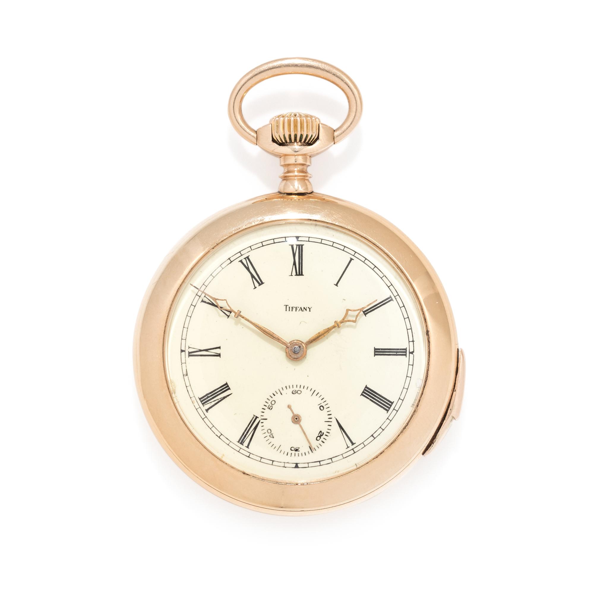 TIFFANY & CO., 14K YELLOW GOLD MINUTE REPEATER OPEN FACE POCKET WATCH