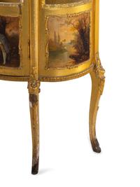 A Louis XV Style Giltwood and Vernis Martin Vitrine