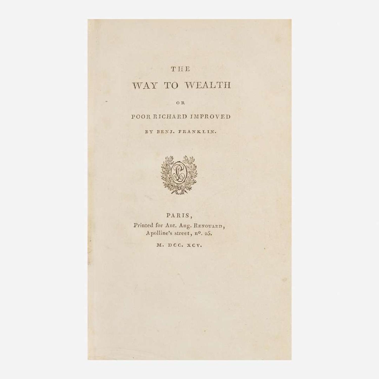 [Americana] Franklin, Benjamin The Way to Wealth or Poor Richard Improved