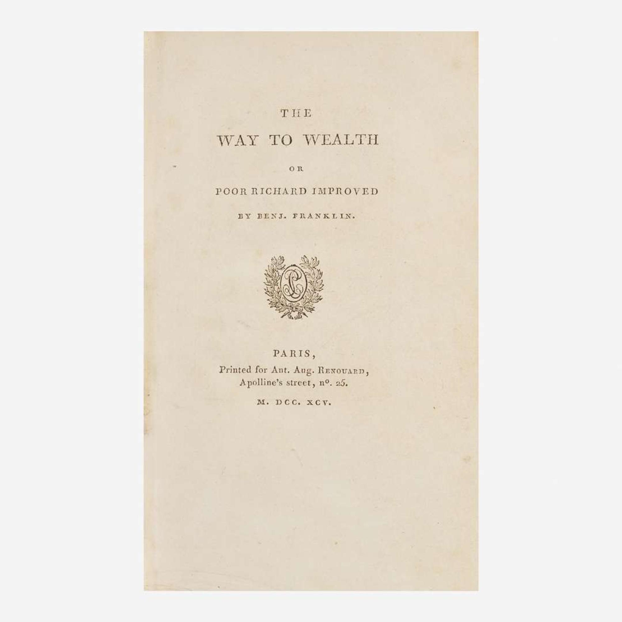 [Americana] Franklin, Benjamin The Way to Wealth or Poor Richard Improved