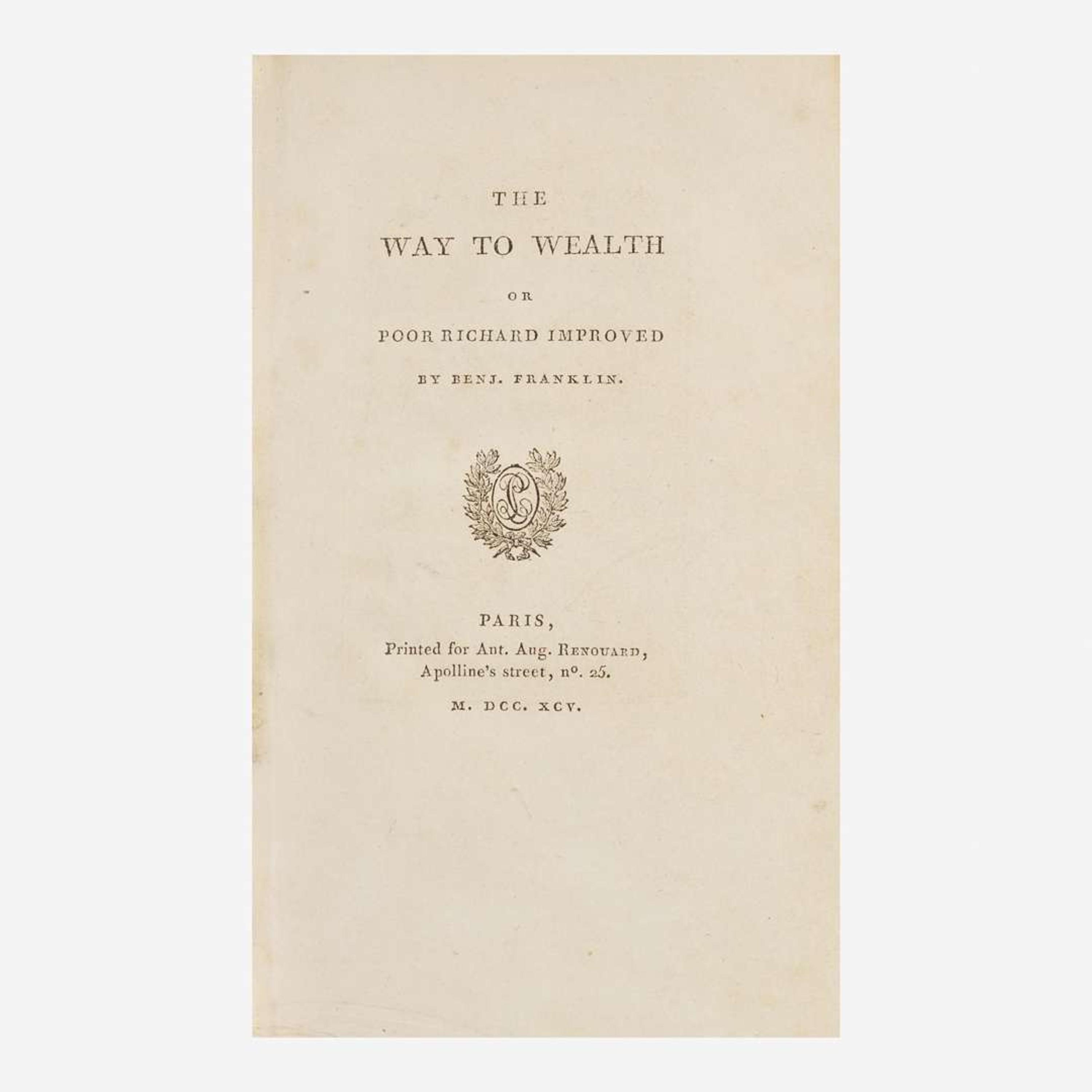 [Americana] Franklin, Benjamin The Way to Wealth or Poor Richard Improved