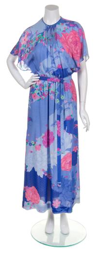 A Hanae Mori Multicolor Floral Dress,
