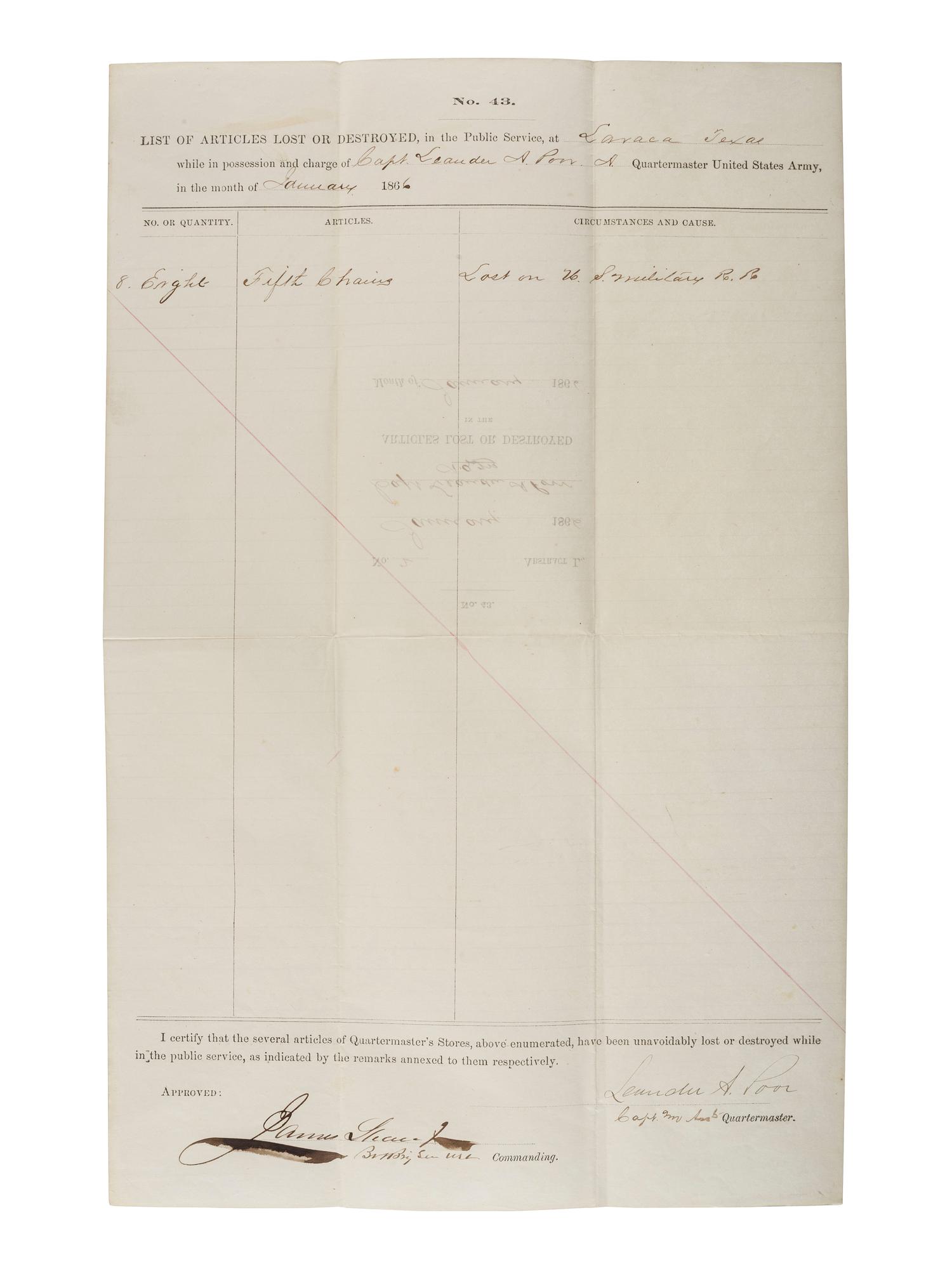 [CIVIL WAR]. A group of Civil War signatures highlighted by a signed CDV of Union General William F. Smith.