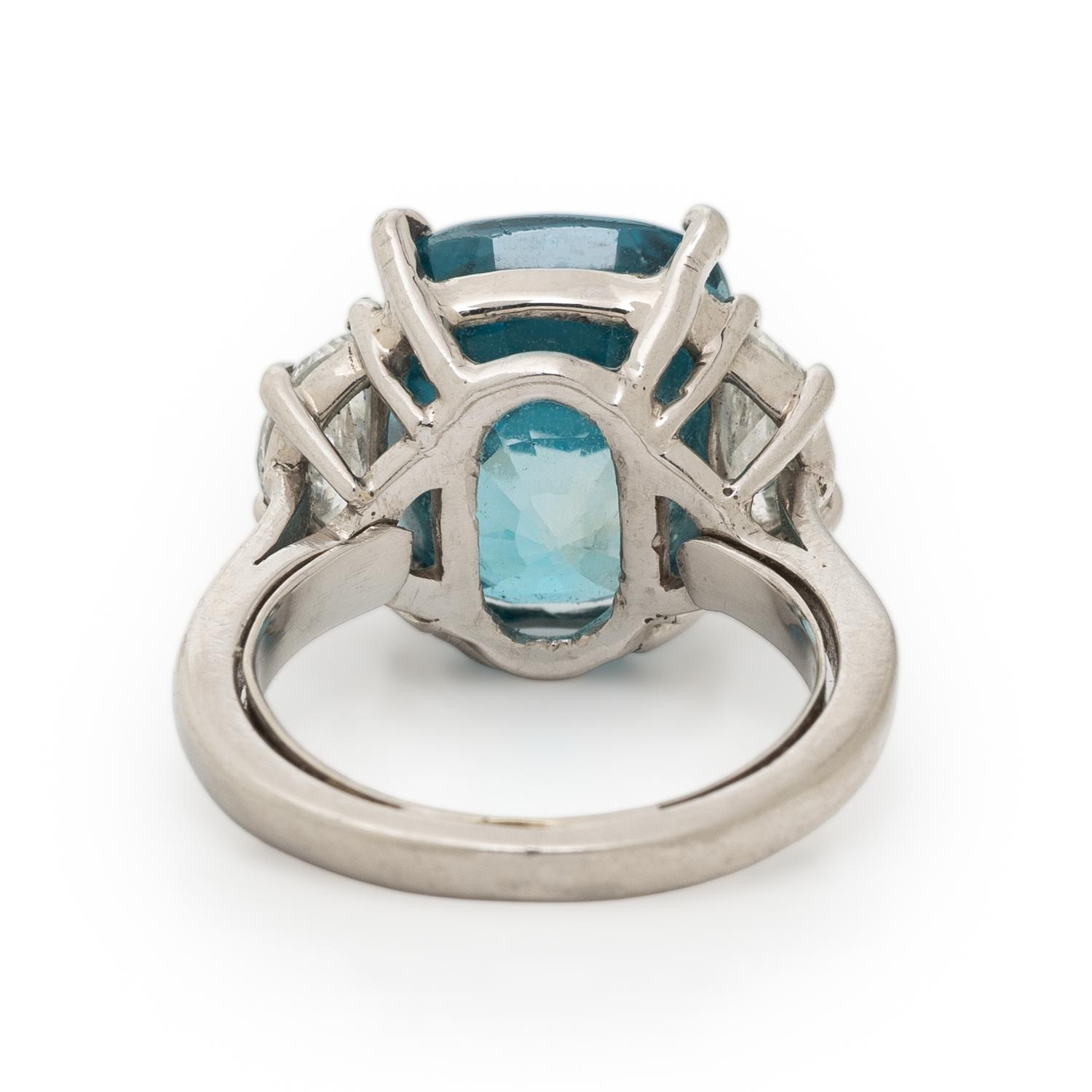 CHRISTOPHER KAUFMANN, BLUE ZIRCON AND DIAMOND RING