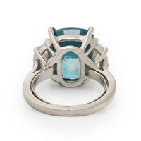 CHRISTOPHER KAUFMANN, BLUE ZIRCON AND DIAMOND RING
