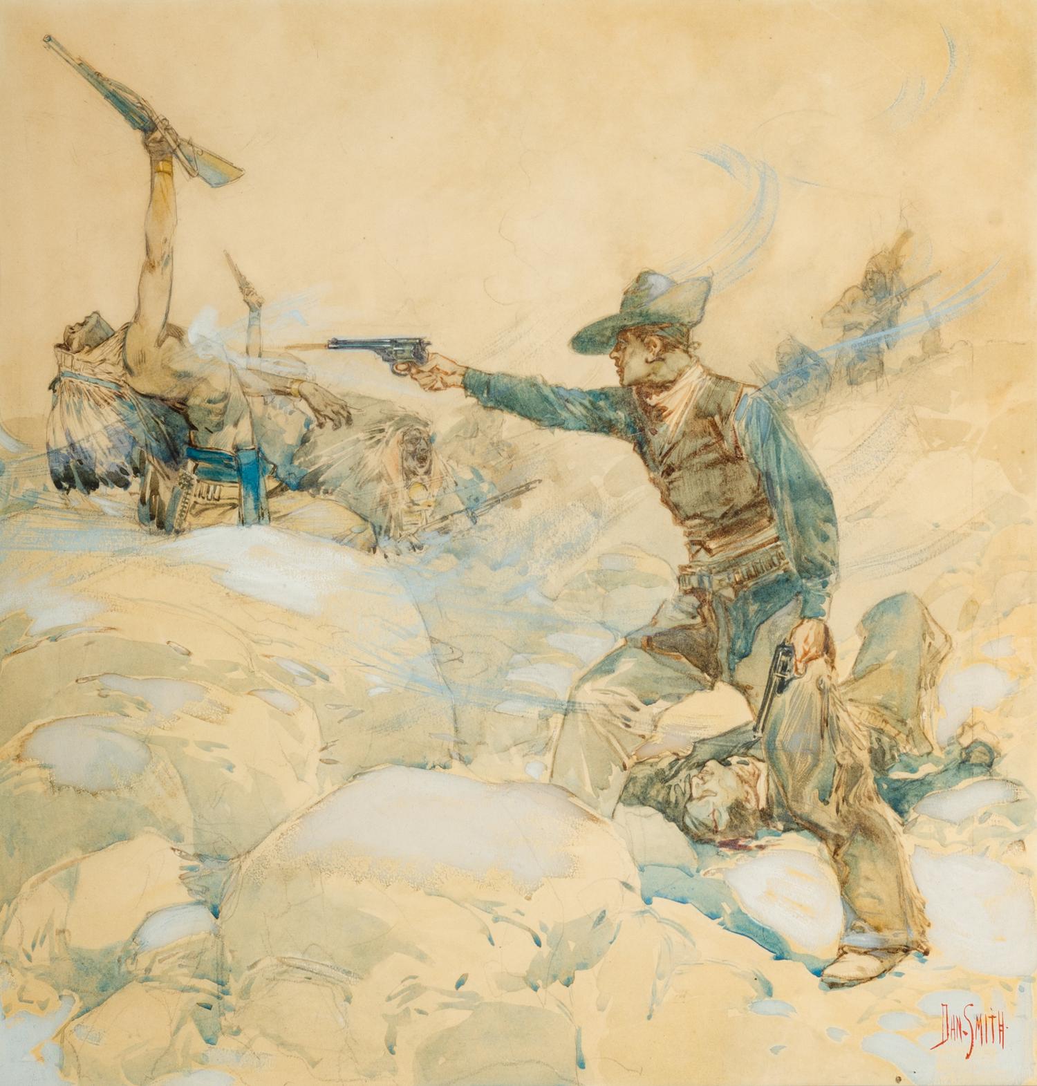 Dan Smith Sight 15 1/2 x 14 1/2 inches — (American, 1865-1934)