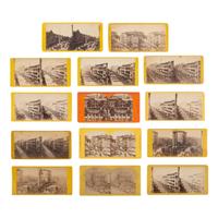 [Lincoln, Abraham] Group of 14 Stereoviews of the Lincoln Funeral Procession