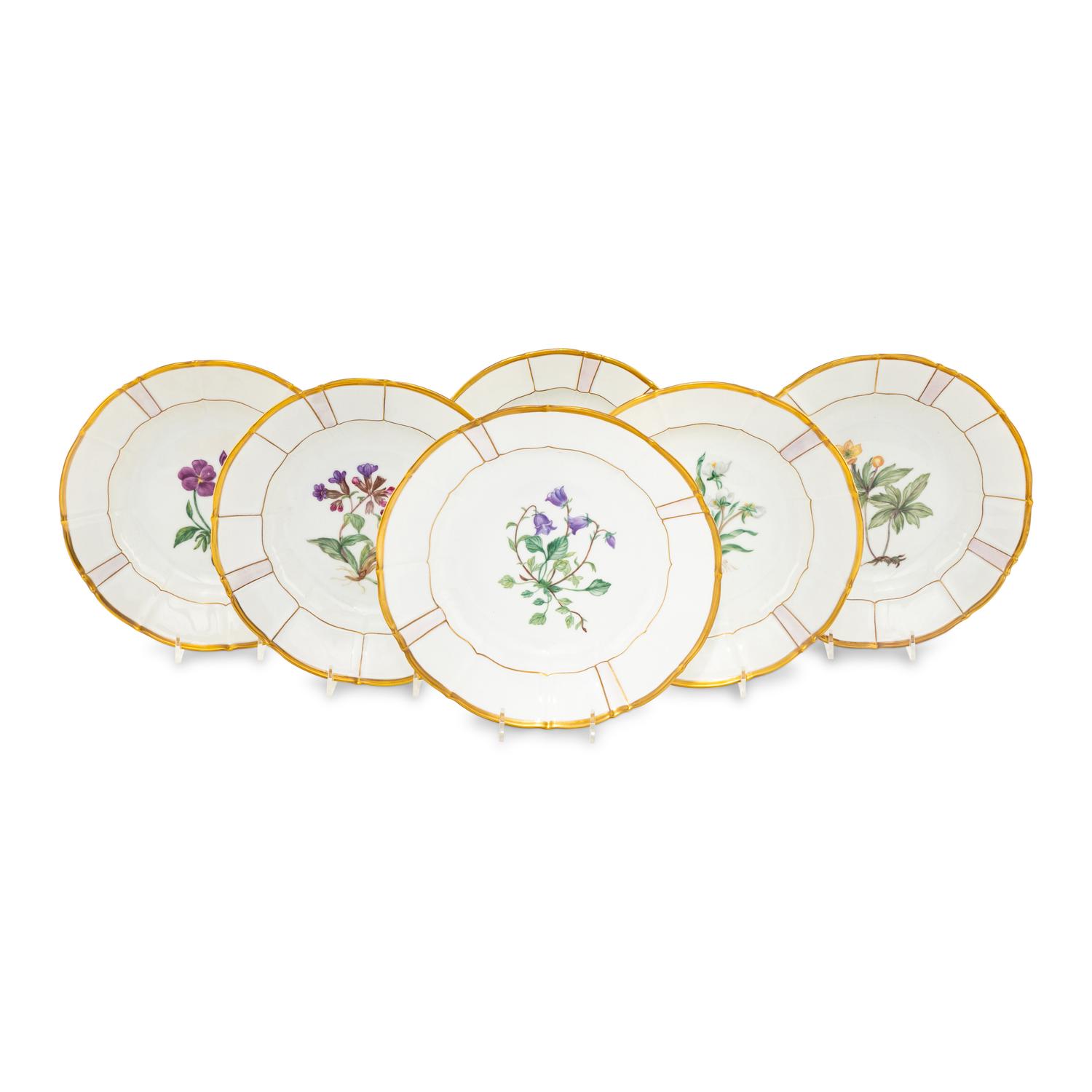 A Set of Six Bing and Grondahl Porcelain Soup Bowls