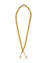 A Victorian Bicolor Gold and Pink Sapphire Longchain Necklace,