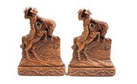 Three Sets of Contemporary Western Motif Book Ends Height of tallest 6 inches