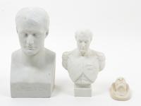 Three Napoleonic Bisque Porcelain Articles Height of tallest 8 1/2 inches.