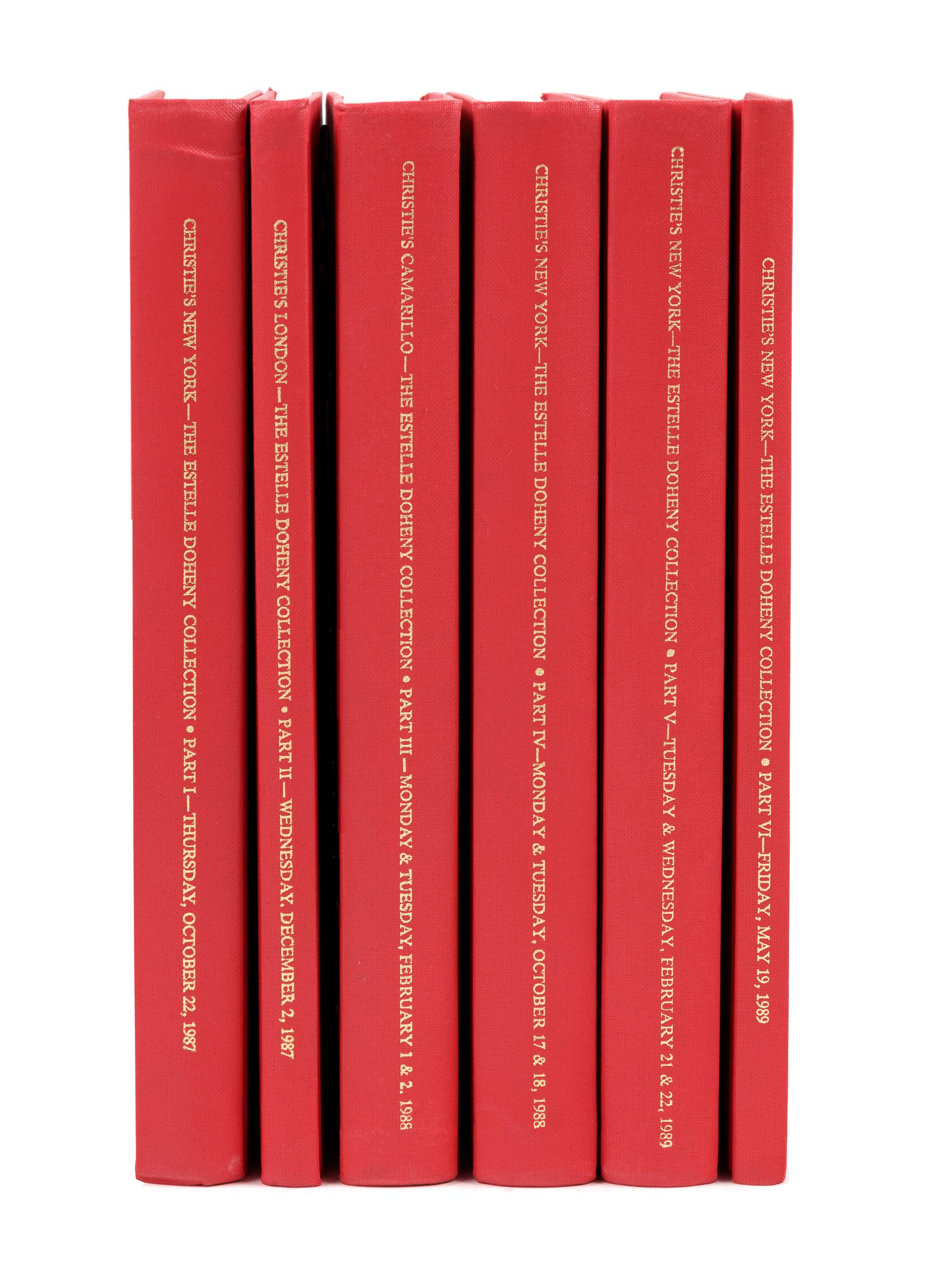 [BOOKS ABOUT BOOKS]. [DOHENY, Estelle]. The Estelle Doheny Collection . New York: Christie's, 1987-1989.