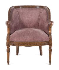 A J. Robert Scott Carved Walnut Armchair